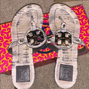 Tory Burch Lizard Embossed Millers